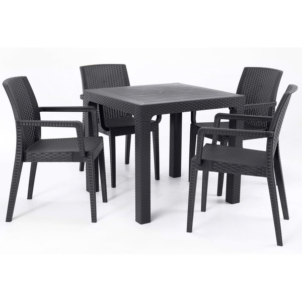 Rainbow Outdoor Siena 5-Piece Dining Set-Anthracite RBO-SIENA-ANT-5DA